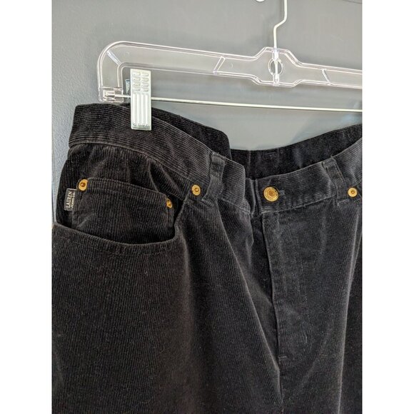 Vintage 90's Ralph Lauren Lauren Jeans Co Black Bootcut‎ Corduroys - 16 - Picture 2 of 13